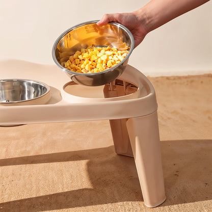 Raised Dog Feeding Station with 2 Stainless Steel Bowls – Adjustable Height Elevated Dog Bowl Stand, Non-Slip Base, Ideal for Large Dogs & Joint Support