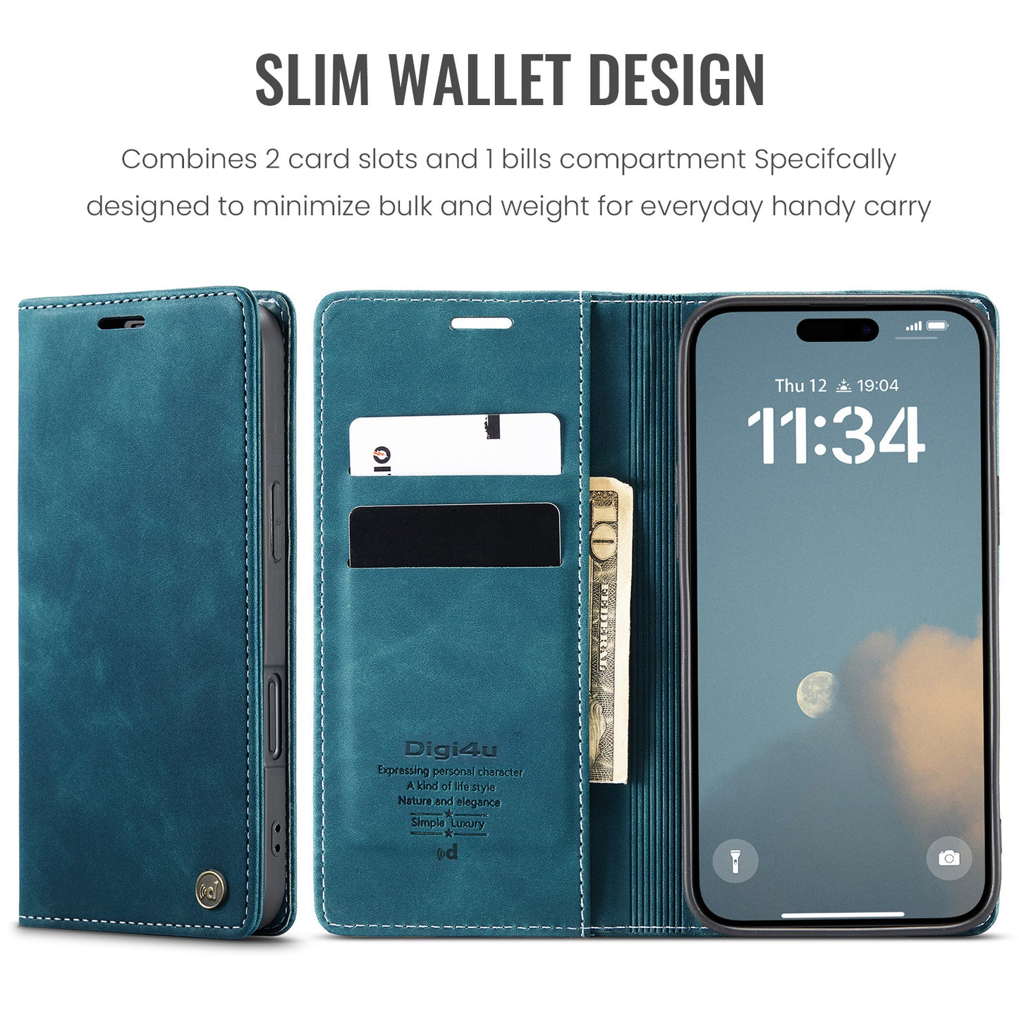 Upgraded Faux Leather Flip Cover Wallet Case For iPhone 16 Plus 16 Pro Max with Card Holder, Magnetic Closure, and Stand Function Phone Case