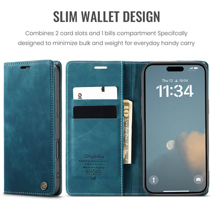 Upgraded Faux Leather Flip Cover Wallet Case For iPhone 16 Plus 16 Pro Max with Card Holder, Magnetic Closure, and Stand Function Phone Case
