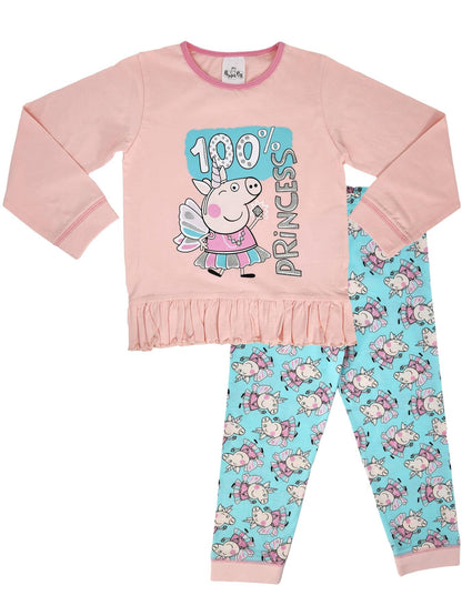 Peppa 100% Cotton Long Pyjama Set 18m-7yr, Stocking filler xmas gift