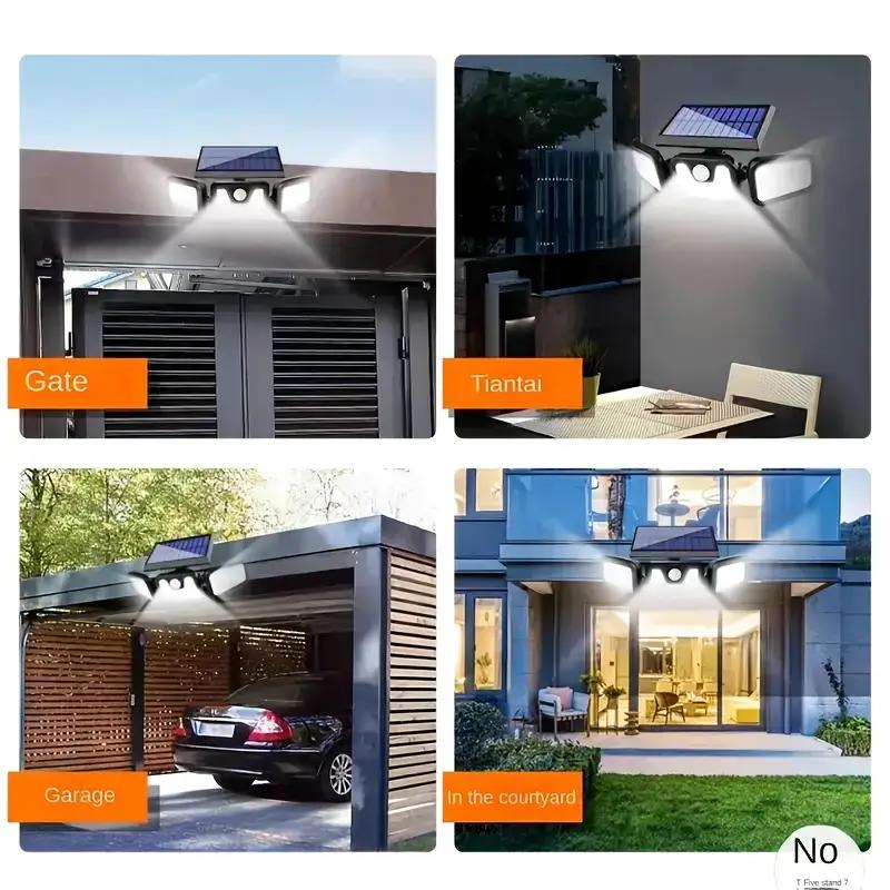 74LED Outdoor Wall Light, IP44 Waterproof, 3-Mode LED Motion Sensor Security Light, Outdoor Solar Light for Christmas, Halloween, Garage, Garden, Camping, Pathway, Yard, Porch.