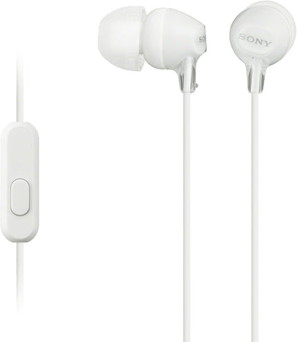 Sony MDR-EX15AP Earphones With Smartphone Mic And Control - Available in Black / White / Blue