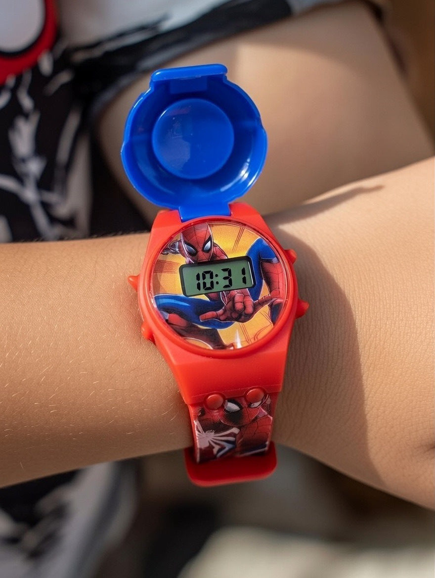 Marvel Kids Toys Light Up Watch for Boys & Girls – Hulk, Spider-Man, Iron Man & Captain America Toy Watch – Adjustable Watch Strap – Party Bag Fillers Kids – Fidget Toys – Toys for Boys Ages 3+