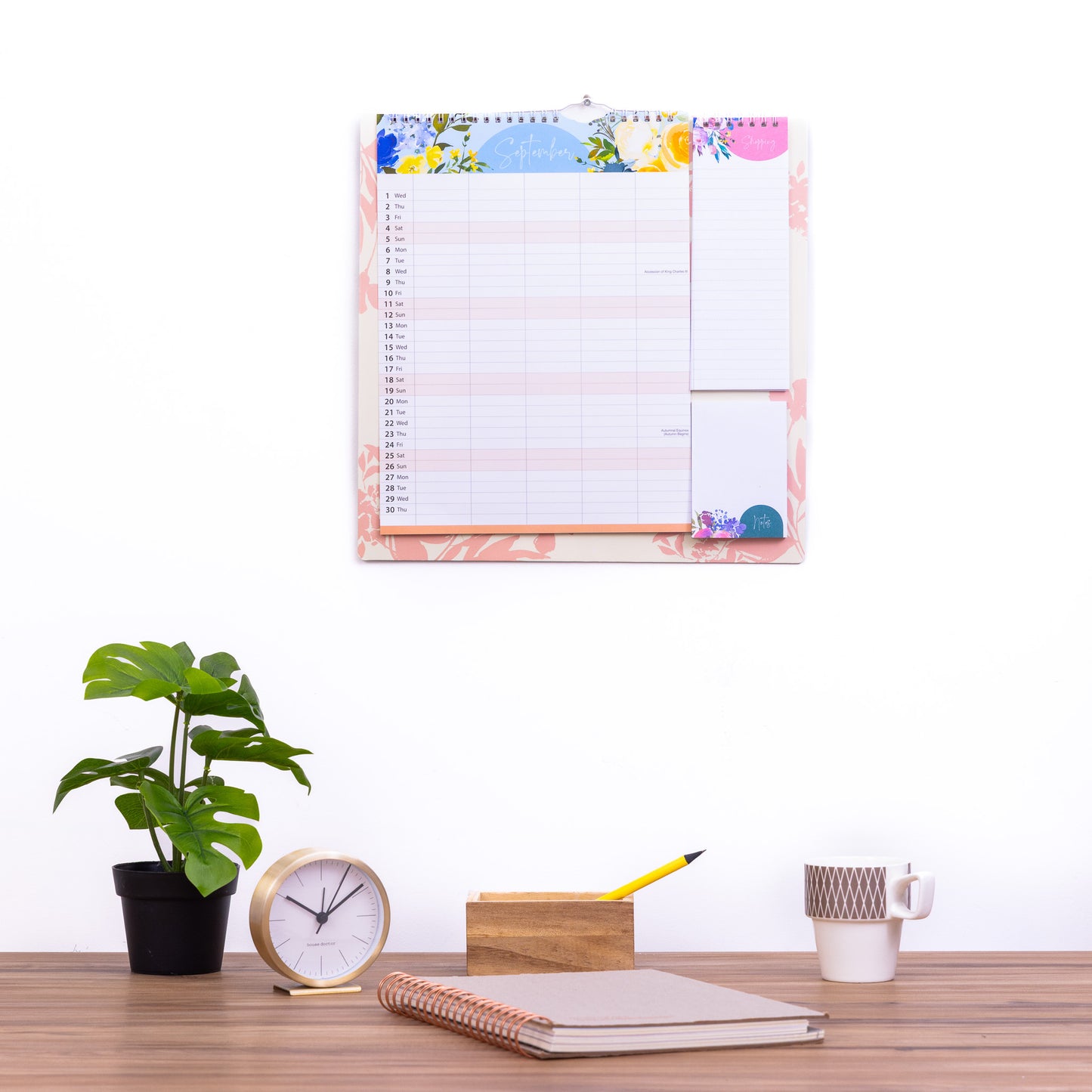 Evelay 2027 Family Planner Calendar – 5 Column Wall Organiser with Shopping List & Notepad | Large Month-to-View Schedule for Busy Homes, Kitchens & Offices