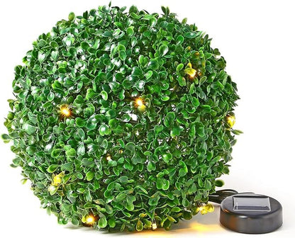 Solalite® 1Pack/4Pack Solar Topiary Balls – 28cm Round Artificial Ball Plants Outdoor with 20 Solar Led Lights, Garden Hanging Balls Sphere Decorative For Wedding, Christmas, Backyard, Balcony, Garden Decor