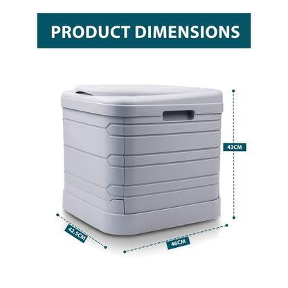 Portable Camping Toilet 24L Folding Outdoor Loo 300kg Capacity for Caravan Hiking Fishing Festivals & Road Trips – Adults & Kids