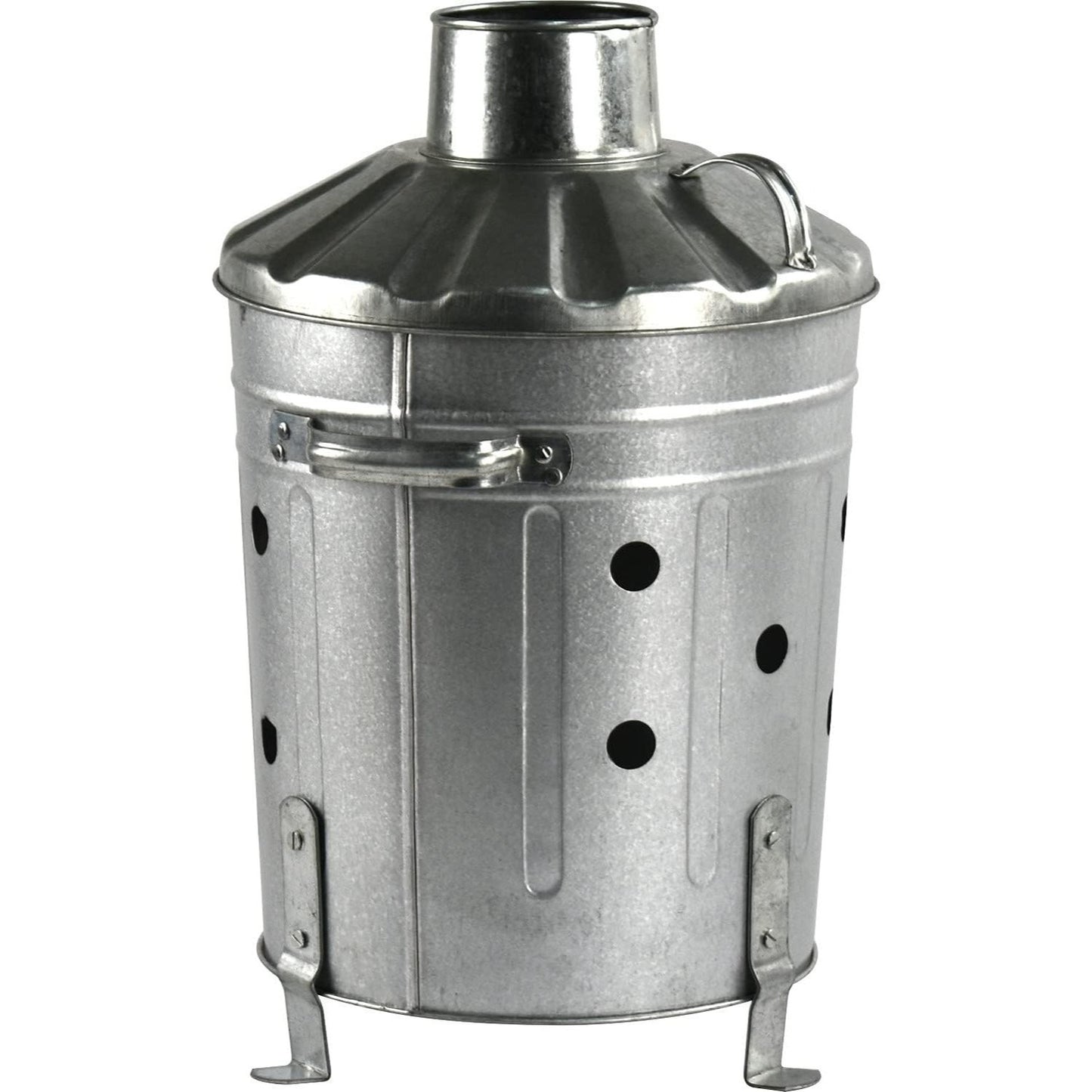 15L Mini Galvanised Incinerator Fire Bin for Rubbish Wood Garden Waste