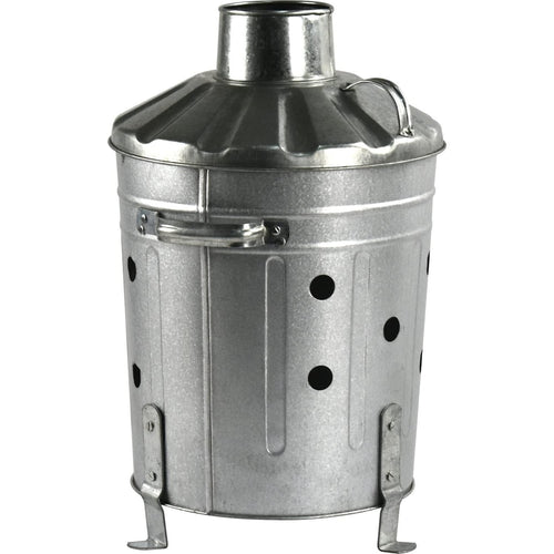 15L Mini Galvanised Incinerator Fire Bin for Rubbish Wood Garden Waste