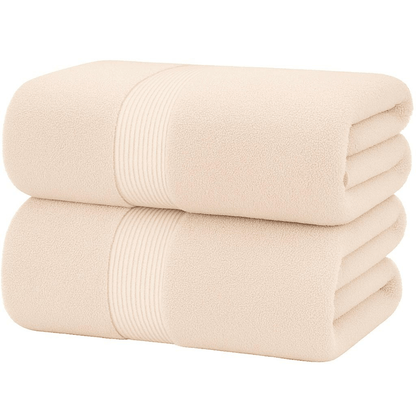 Pack of 2 Cotton Bath Sheets (75×145 cm), Soft, Absorbent & Machine Washable, Ideal for Bathroom, Gym or Daily Use