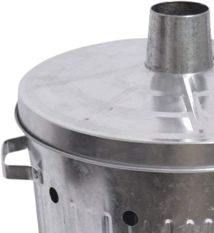 90 Litre Extra Large 90L Galvanised Metal Incinerator Recycle Garden Rubbish Fire Wood Burner Burning Leaves