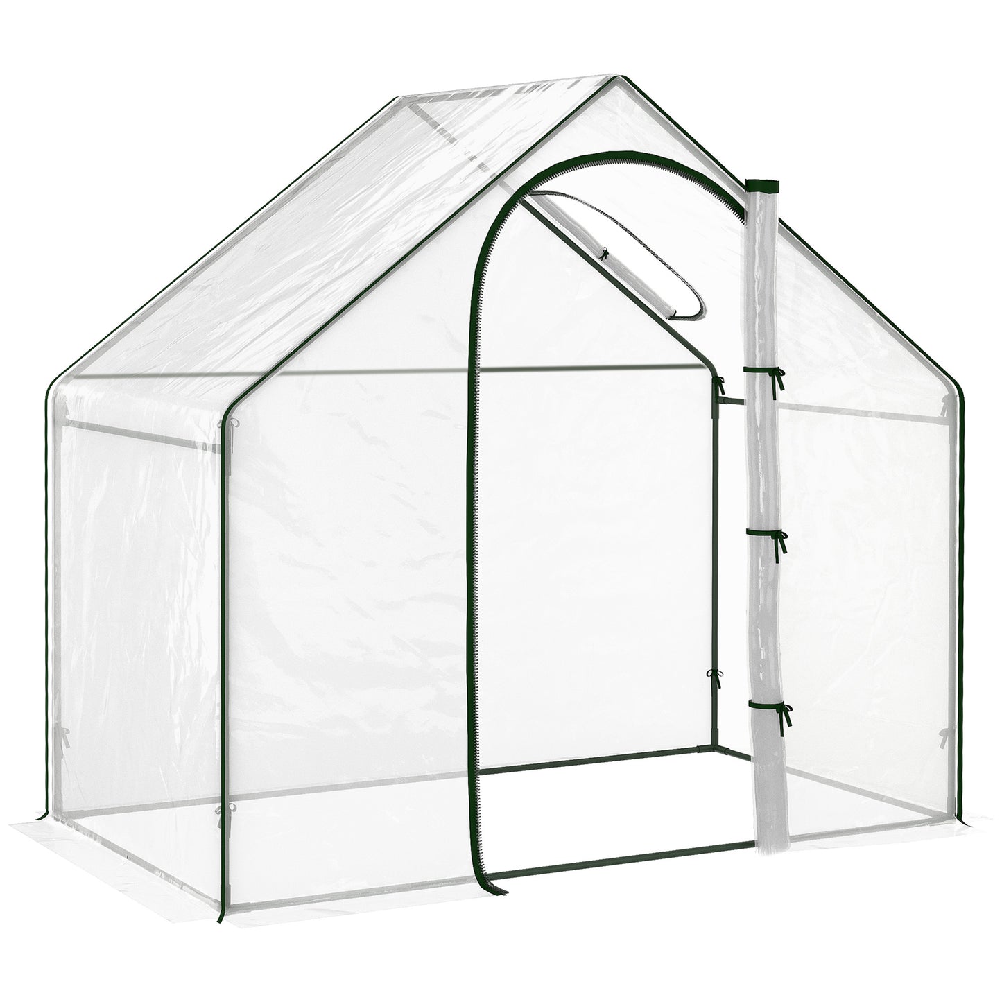 Walk In Mini Greenhouse Garden Outdoor Flower Planter Steel Frame w/ Zipped Door & Window, PE Cover, 180 x 100 x 168CM