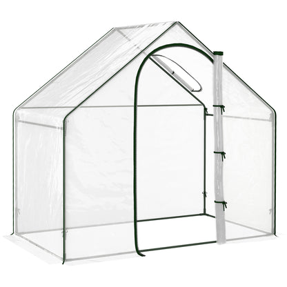 Walk In Mini Greenhouse Garden Outdoor Flower Planter Steel Frame w/ Zipped Door & Window, PE Cover, 180 x 100 x 168CM
