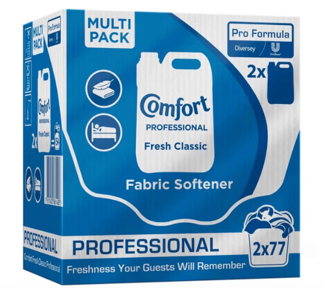 Comfort Professional Fabric Softener Fresh Classic 2 x 4.8L – 154 Washes Bulk Buy Fabric Conditioner | Softens, Protects Colour & Speeds Drying, Ideal for Home & Business Laundry