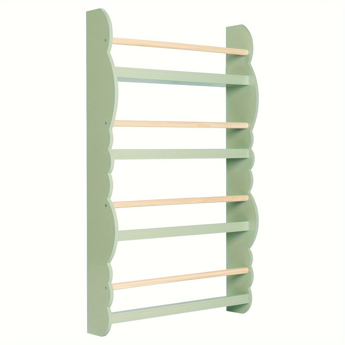 1pc Bookshelf Ledge | Book Organizer with Bookshelves, Pine E1 MDF, Green, Cubby Shelf, Freestanding, Suitable for Various Room Types
