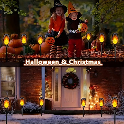 6/8/12pcs Solar Torch Lights Outdoor, Light with Vivid Dancing Flickering Flames for Landscape Garden Pathway, Auto On/Off, for Christmas Decor, Ideal for Christmas Gift