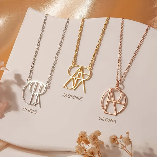 Personalized Stainless Steel Name Necklace, Custom Name Pendant, Unique Creative Gift for Holidays and Thanksgiving