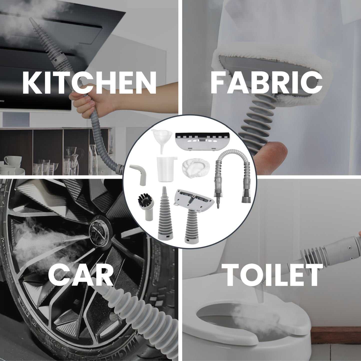 SUPERLEX 10-in-1 1050W High-Power Handheld Steam Cleaner, Includes 9 Accessories. Chemical-free, With A Safety Lock, Safe For Children And Pets. Suitable For Home, Office, And Car, Can Clean Tiles, Windows, Furniture, And Fabrics.