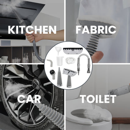SUPERLEX 10-in-1 1050W High-Power Handheld Steam Cleaner, Includes 9 Accessories. Chemical-free, With A Safety Lock, Safe For Children And Pets. Suitable For Home, Office, And Car, Can Clean Tiles, Windows, Furniture, And Fabrics.