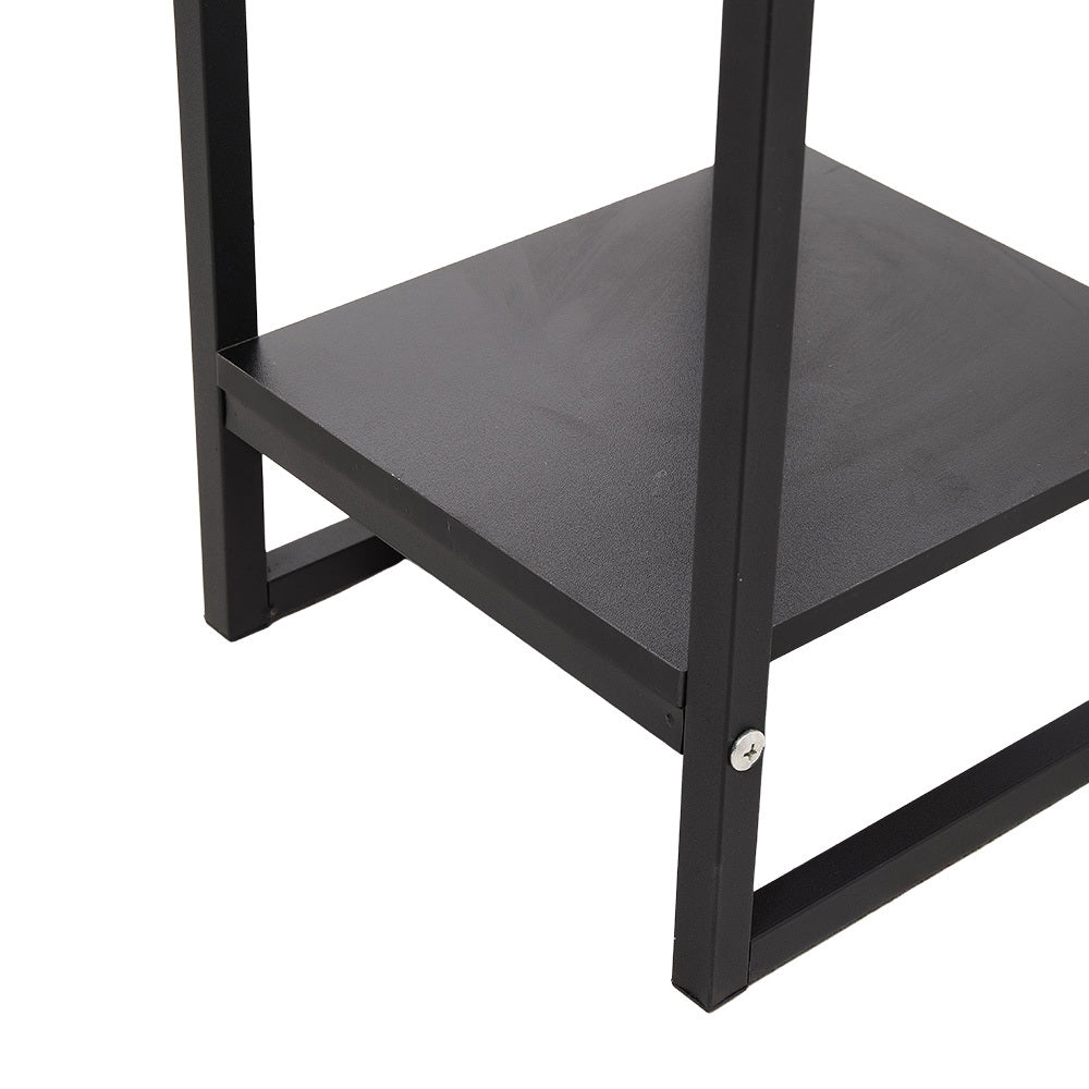 1 Pack, 2-Tier Versatile Metal Plant Stand - Space-Saving Indoor/Outdoor Multi-Layer Potted Plant Rack - Ideal Home Decoration Organizer for Living Room, Balcony, and Bedroom with Sturdy Construction and Easy Assembly - Black/White