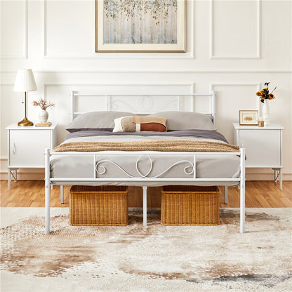 Costoffs Bed Frame, Mattress Foundation, Metal-framed Bed, Bed Frame with Headboard, No Box Spring Needed, Hassle-Free Assembly, Non-slip Mattress Foundation, Under-bed Storage Space
