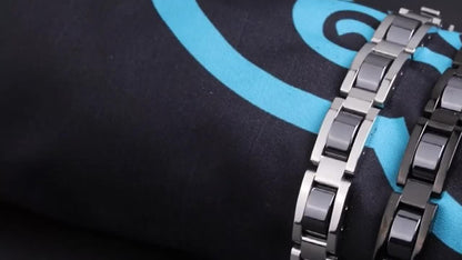 304 Stainless Steel Men's Bracelet, Black Electroplated Unique Design - Perfect Holiday Anniversary Gift for Father and Elders on Christmas. Includes Removal Tool; Suitable Also as a Women’s/Unisex Accessory, Christmas Present, Modern Jewelry, Stylish Bra