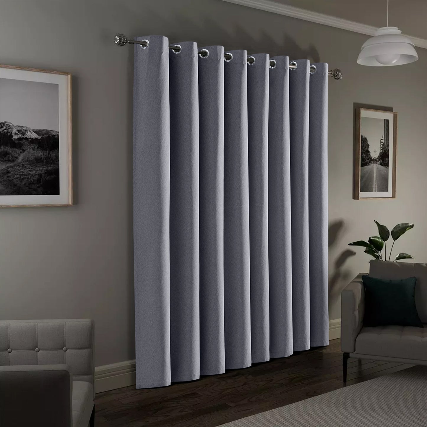 2pcs Linen Textured Blackout Curtains – Linen-Look Coated Thick Fabric Grommet Top Drapes for Bedroom & Living Room, Noise Reducing Energy Saving Window Panels for Home Decor 135GSM