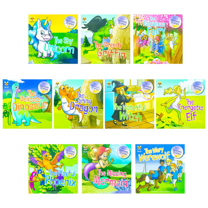 My Very First Bedtime Stories 10 books collection (Missing Mermaid, Playful Phoenix, Shy Unicorn, Watchful Witch, Fabulous Fairy, Deucate Dinosaur, Energetic Elf, Greedy Griffin, Daring Dragon, Wary Werewolf), for Halloween