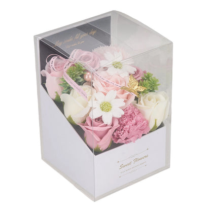 Flower Flower Soap in Gift Box Decorative Soap Artificial Flower Bath Soap for Birthday Valentine'S Day Her Girls Lover Partial soap floral decoration