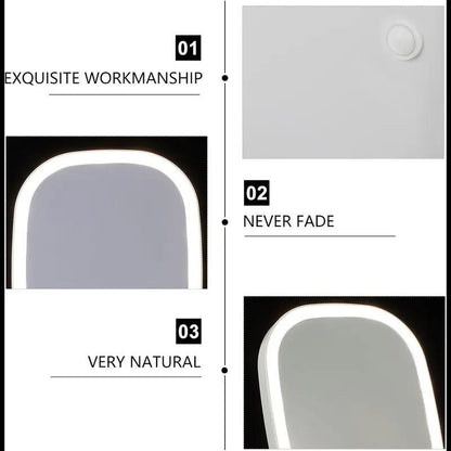 1 Set (1 LED Makeup Mirror with Magnifying Lens), Rechargeable Desktop Dressing Mirror with Light, 3 Lighting Modes, Touch Control, Adjustable Brightness, Portable Illuminated Beauty Mirror, Travel Makeup Mirror with Light.