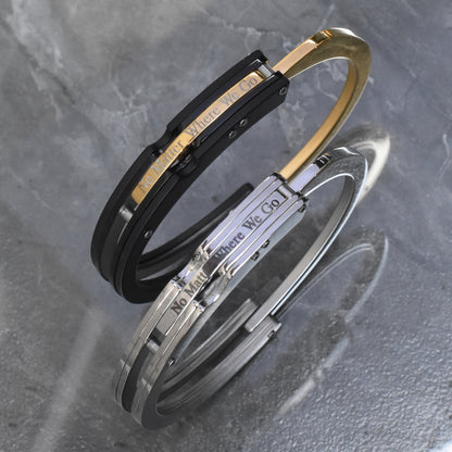Couple Bracelets Set 304 304 Stainless Steel Men'S Bangle bangle bracelet Couple Gift Christmas Gift for Boyfriend, Lock in a Lifetime of Love Couple Bangle bangle bracelet