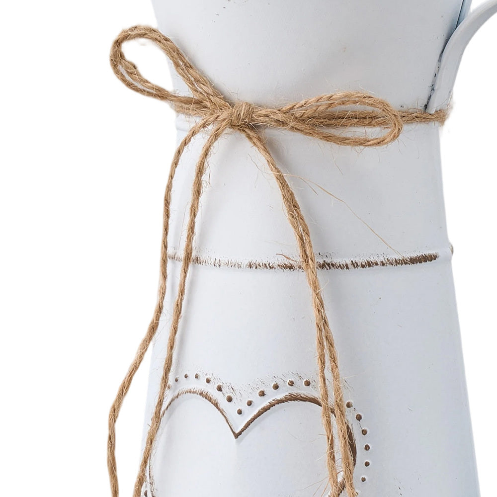 Rustic Metal Pitcher Vase with Heart Cut-Out Detail - construction detail 6