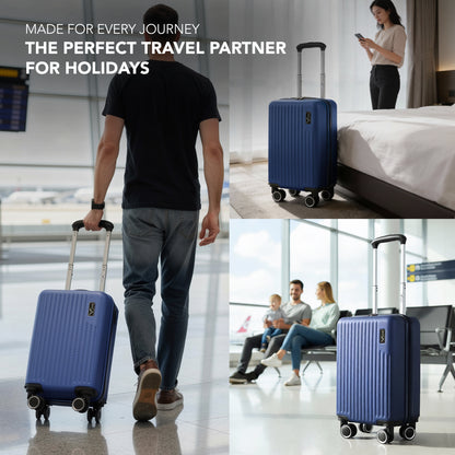 LUGG - Vacay 40cm Suitcase - 40x30x20cm without wheels - Ryanair Compatible - Underseat Size - Hard Shell ABS with Smooth 360° Wheels & Removable Wheels