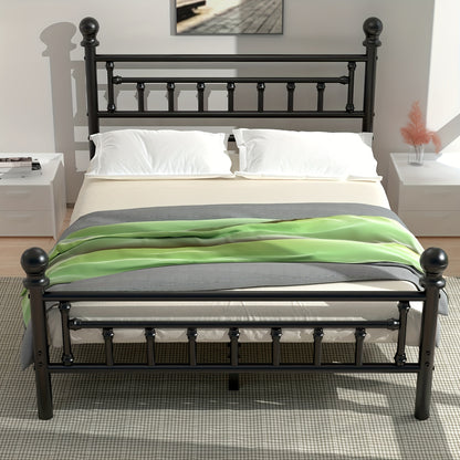 Vintage Pattern Bed Frame, Black, Single/Double/King