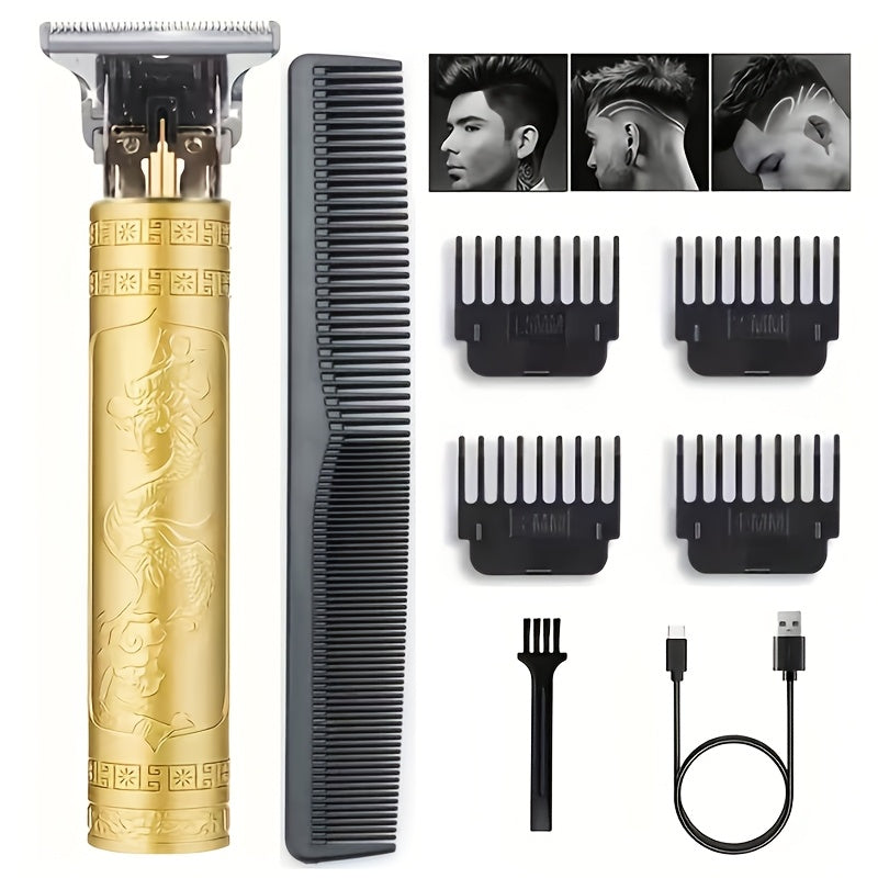 YAIAWISU Men' Electric Cordless Hair Clippers & Beard Trimmer with LCD Screen, USB Rechargeable Cordless T-Blade Shaver Suitable for Shaving, Tummy Trimming, Guide Comb System, USB- Grooming for and Travel