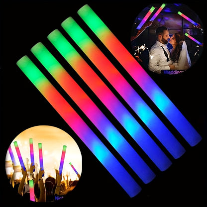 42pcs LED Foam Light Up Sticks Bulk - 3-Color Flashlight Party Favors for Weddings, Sports Events, Concerts, Camping & Glow Party Celebrations