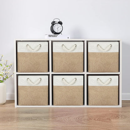 4x Collapsible Organiser 33x33x38 Cm Shelf Basket With Handles For Shelves Closets And Wardrobes Fabric Storage Basket