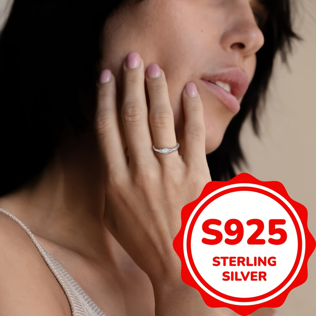 Sterling Silver White Fire Opal Ring