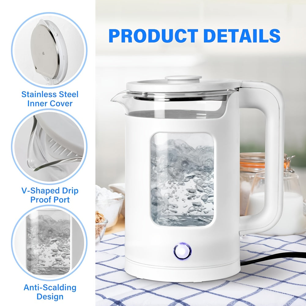 1pc 2L Quickboil Electric Kettle, Send A Sponge Brush, 1500W High Power Fast-Boiling Electric Kettle, 220V Portable Design with Stainless Steel Accents Ideal for Home & Office Use, Multi-Functional Perfect Modern Kitchens
