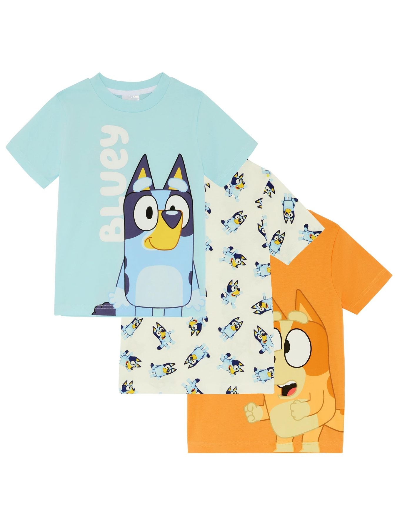 Bluey Boys Three Pack 100% BCI Cotton T-Shirts Bingo
