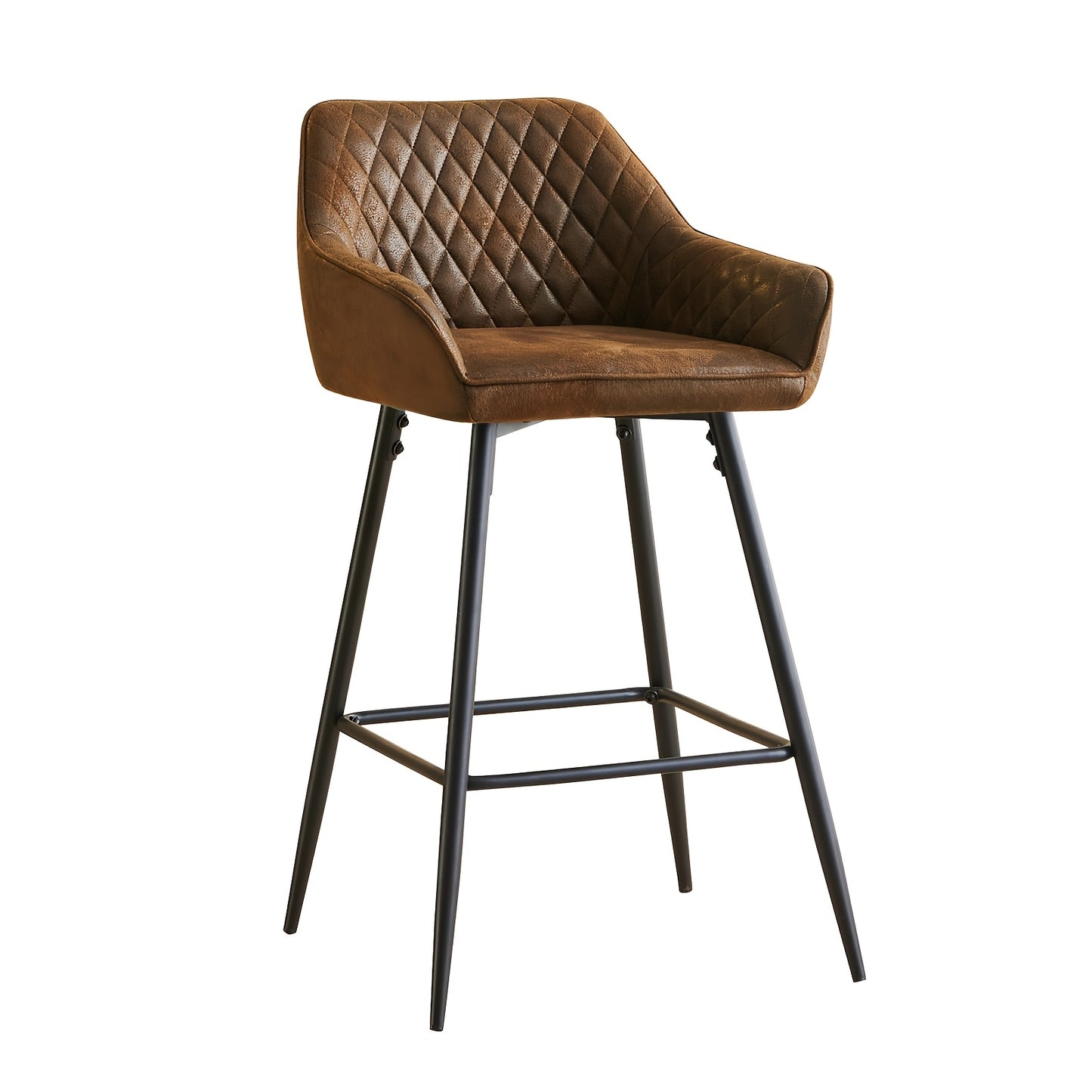 Velvet Bar Stools with Armrest & Backrest – Upholstered Breakfast Bar Chairs for Kitchen Counter Island Home Restaurant Set of 1 or 2