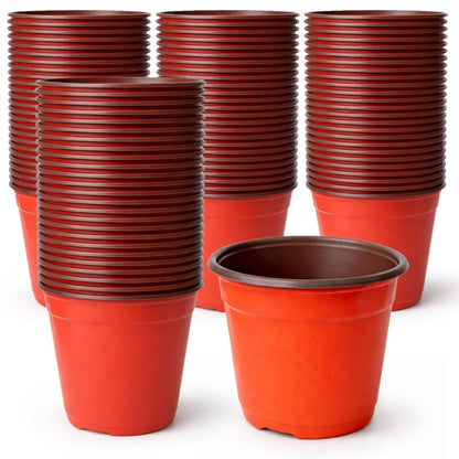 80 Pack Plastic Plant Pots 10cm | Nursery Pots Bulk Seedling Pots Plant Starter Pots Small Garden Pots for Indoor Outdoor Gardening