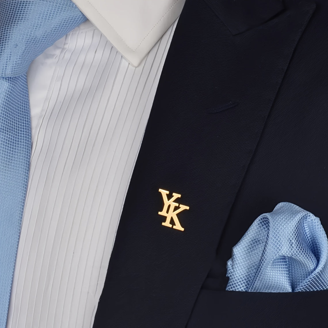 Custom Double Letter Brooch, Stainless Steel Initial Brooch, Personalized Couple Brooch, Men'S Suit Lapel Pin, Minimalist Men'S Jewelry.