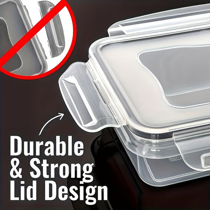 12pcs/24pcs Storage Containers, Available In Five Different Sizes, Made Of Reusable Sealed PP Material With A Buckle Design, Suitable For Storing Fruits, Vegetables, Salads, Pasta, Meats, Bento, Lunches