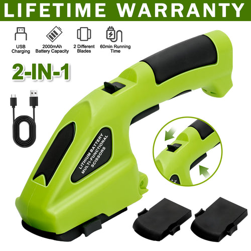 Machine Only Cordless Hedge & Grass Trimmer, Portable 2-in-1 Electric Handheld Hedge Trimmer & Pruner, Handheld Garden Tool Easy to Use for Professionals and Homeowners, Hedge Trimmer Electric, Home Gardening Tool, Comfortable Grip Handle, Durable Constru