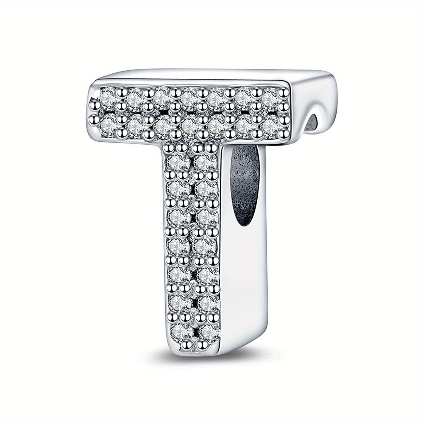 Fashion 925 Sterling Silver 26 Alphabet Letter Charms with Clear CZ for Women Jewelry Making Bracelet Necklace Accessories