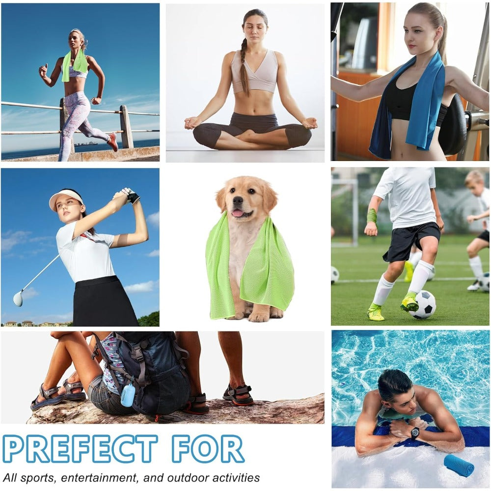 [Cooling Neck Wrap] 4pcs Set of Cooling Towels, Polyester Cold Towels, Soft and Breathable Fitness Ice Towels, Suitable for Exercise, Yoga, Sports, Camping, Hiking Sweat Towels, Quick-drying, Breathable, Lightweight Cooling Neck Wrap