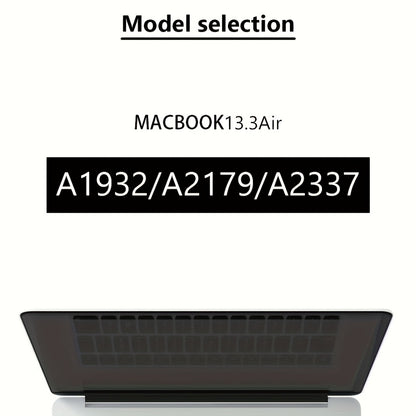 3pcs Grey Laptop Protective Case Set for 33.78cm Air A1932/A2179/A2337 - Includes Durable Case, Screen Protector & Cleaning Cloth, Precision Cutouts
