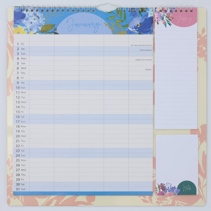 Evelay 2027 Family Planner Calendar – 5 Column Wall Organiser with Shopping List & Notepad | Large Month-to-View Schedule for Busy Homes, Kitchens & Offices