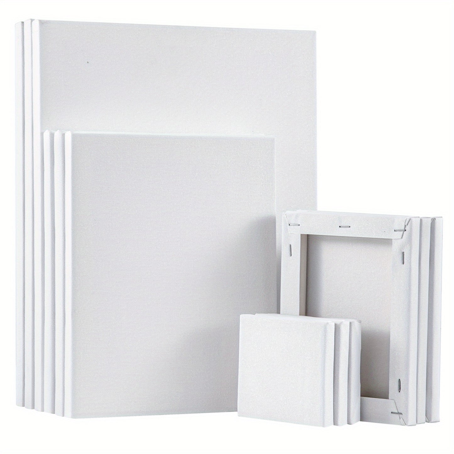 12-Pack Stretched Canvas Set -100% Cotton Primed White Painting Canvases 30*40cm -3pack 24*30cm-3pack 18*24cm-3pack 13*18cm-3pack