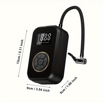 Tire Inflator Portable Air Compressor, Rechargeable Air Pump for Car Tires, Electric Bicycle Tire Air Pump with Digital Pressure Gauge for Motorcycle, Car, Ball Car, Bicycle